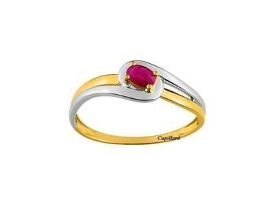 Bague Femme Rubis Or Bicolore 750  - Réf. GJ003BR