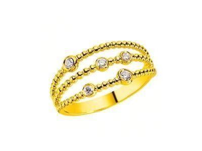 Bague Or Jaune 750 Perlé Diamants - AR-5636 - Réf. AR-5636