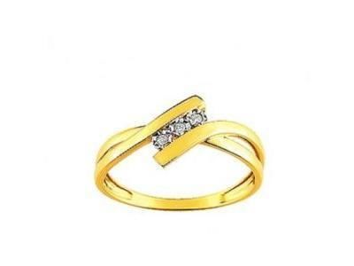 Bague Or Jaune 750 Trilogie Diamant - PC060XB4 - Réf. PC060XB4