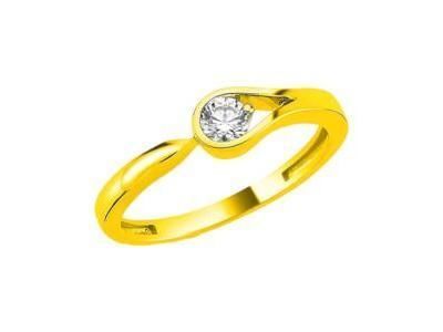 Bague Solitaire Or Jaune 750 Diamant Naturel 0.10 Carat - RSO6880 - Réf. RSO6880-10Y