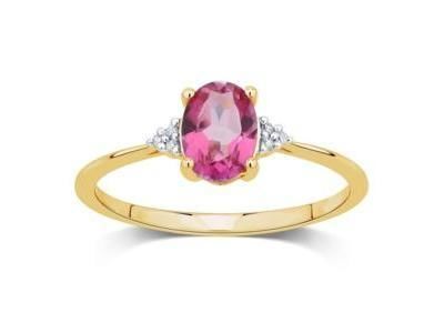 Bague Topaze Rose Diamant Or Jaune 750 - CR7998DPTO - Réf. CR7998DPTO