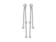 Boucles d'Oreilles Or Gris 750 Diamants Pendantes - A99514 - Réf. A99514