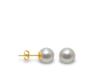 Boucles d'Oreilles Or Jaune 750 Perle d'Eau Douce 4,5-5 mm - BOC-099-R445JWH - Réf. BOC-099-R445JWH