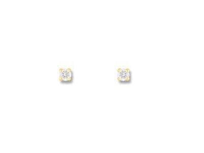 Boucles d'Oreilles Puces Diamant 2 x 0.03 Ct Or Jaune 750 - OK201JB4 - Réf. OK201JB4    