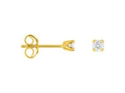 Boucles d'Oreilles Puces Diamant 2 x 0.03 Ct Or Jaune 750 - OK201JB4 - Réf. OK201JB4    