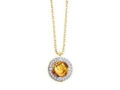 Collier Citrine Diamant Or Jaune 750 CN28756DRHCT - Réf. CN28756DRHCT