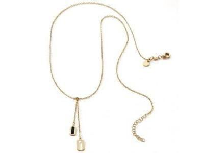 Collier en Or Jaune 375 avec Pendentif Laqué Noir - N11905 - Réf. N11905