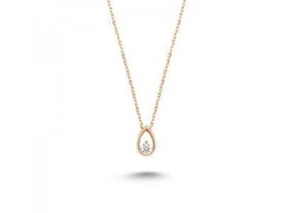 Collier Goutte Or Rose 750 Diamant AP-5936 - Réf. AP-5936-010