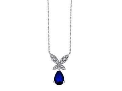 Collier Or Blanc 750 Saphir Diamant - CN36756DSW - Réf. CN36756DSW