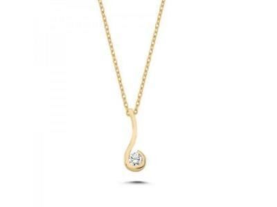 Collier Or Jaune 750 Virgule Diamant Naturel - PSO6840 - Réf. PSO6840-15Y