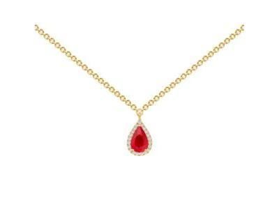 Collier Rubis Poire Or Jaune 750 Diamants - 35329.10 - Réf. 35329.10