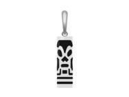 EXCLUSIF : Pendentif Tiki Amour Argent 925 Rhodié Agate Noire  - Réf. T21AMOUR