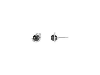 LYRAE Boucles d'Oreilles Jourdan Argent Hématite Zircon AJF170005E - Réf. AJF170005E