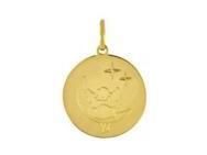 Médaille Ange Sur La Lune 16 mm Or Jaune 750 - A02120 - Réf. A02120