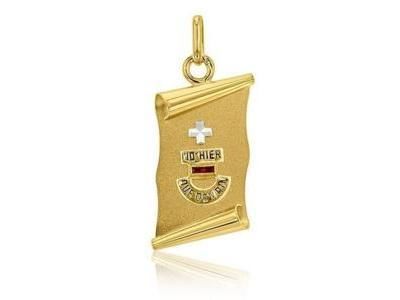 Médaille d'Amour Parchemin Or Jaune 750 Rubis Augis J5015X - Réf. J5015X0000