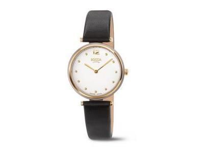 Montre Femme Cuir Titane Plaqué Or Jaune Boccia - 3349-01 - Réf. 3349 01