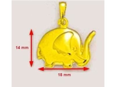 Pendentif Eléphant Trompe En l'Air Or Jaune 750 - 188.17029.19 - Réf. 188.17029.19