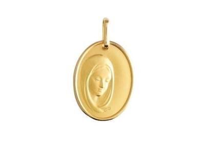 Pendentif Vierge en or jaune 750 ovale Lucas- Lucor - Réf. R1403